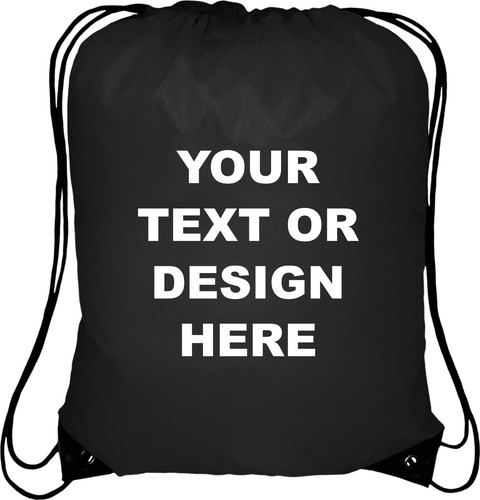 Personalised black drawstring - personalised,