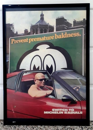 Framed original classic car - car, ad