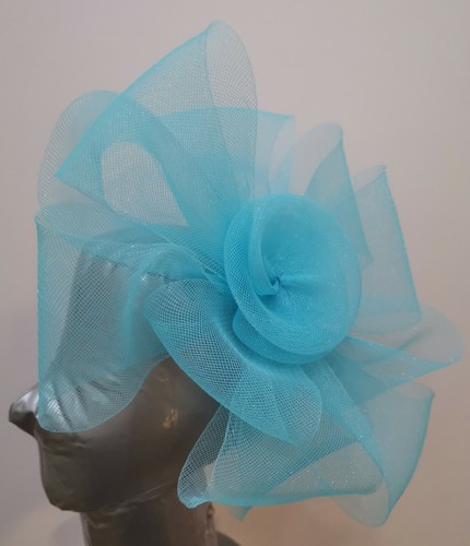 Turquoise blue fascinator - blue,