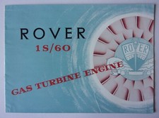 ROVER 1S/60 GAS TURBINE ENGINE orig 1950 UK Mkt Sales Publicity Brochure
