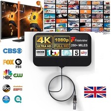 8000 Miles Indoor TV antenna Ariel Freeview Digital 4K HD TV Portable Aerial UK