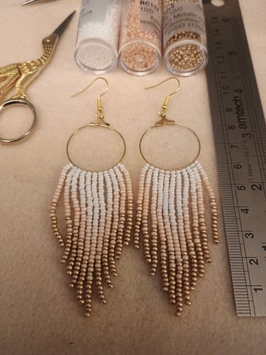 Fringe earrings handmade - fringe,