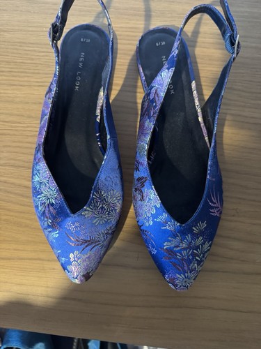 New look blue - floral, jacquard