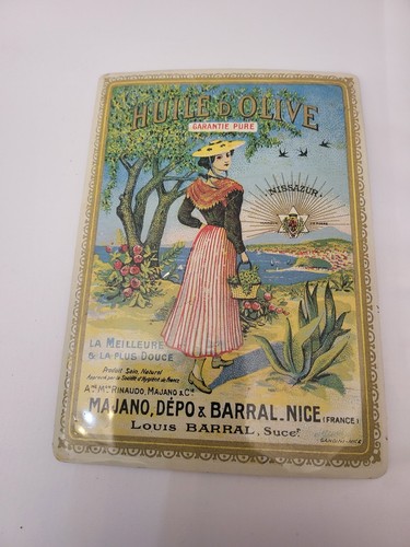 Vintage french tin olive - vintage, tin/olive