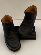 PANAMA JACK Black Leather Embossed Logo Chukka Style Boots UK Size 9.5 Pre Worn