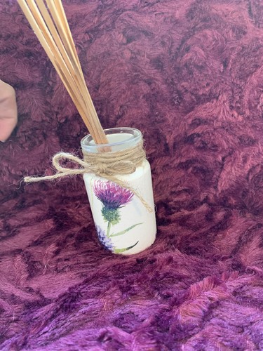 Hand painted decoupage - , ribbed