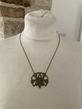 Vintage Brass Scarab Necklace