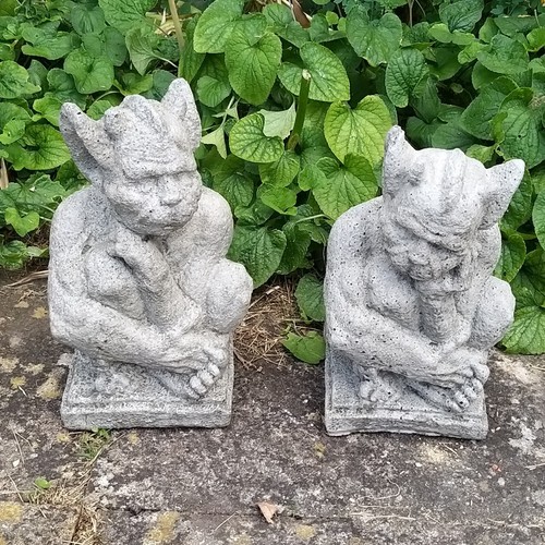 Garden stone statue - garden, pair