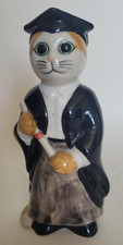Vintage Quail Ceramics Graduate Cat with Mortar Board, Gown and Diploma