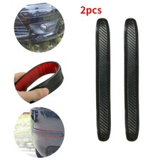 Car Carbon Fiber Anti-rub Strip Bumper Corner Protector Guard Unique Black 2Pc