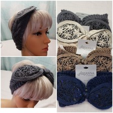 Women's Winter Warm Solid Color Bow Tie One Size Knit Headband Arianna By Howard
