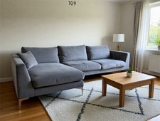 Dfs grey L shape Velvet sofa