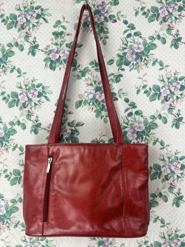 Genuine leather shoulder tote - genuine,