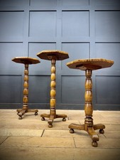 Trio of Vintage Burr Oak Wine Tables English Oak Side Lamp Tables Stunning!