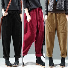 Womens Corduroy Elastic High
