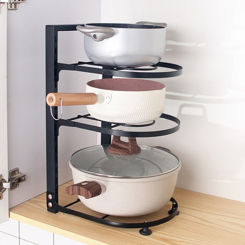 Tiers black pan stand - black,
