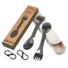 EcoSlurps Spork with S-Biner Carry Clip + Case - Travel Camping Cutlery Sporks