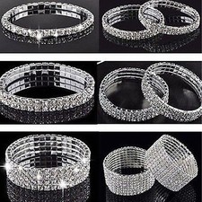  DIAMANTE STRETCH BRACELET BLING SPARKLY RHINESTONE CRYSTAL FOR LADIES AND WOMEN