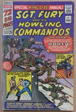 SGT. FURY & HIS HOWLING COMMANDOS, KING-SIZE ANNUAL #1, JACK KIRBY ART, 1964.