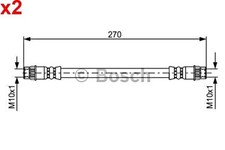 2 pcs Brake Hose BOSCH Fits