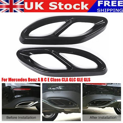 Black exhaust pipe tip - 2x,