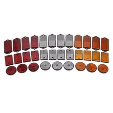 Red Amber White Reflector Packs for Trailers Fence / Gate Posts Round Large