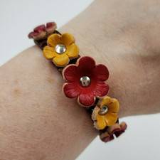 Peasant Leather Flower Cuff