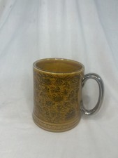 Vintage ceramic tankard mug Devon Map  britannia pottery retro England