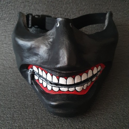 Zipper mouth anime mask black - zipper,