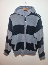 Schott NYC Stripe Fleece Jacket Mens Size UK L