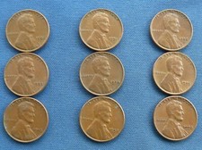 9x AMERICAN WHEAT ONE CENT