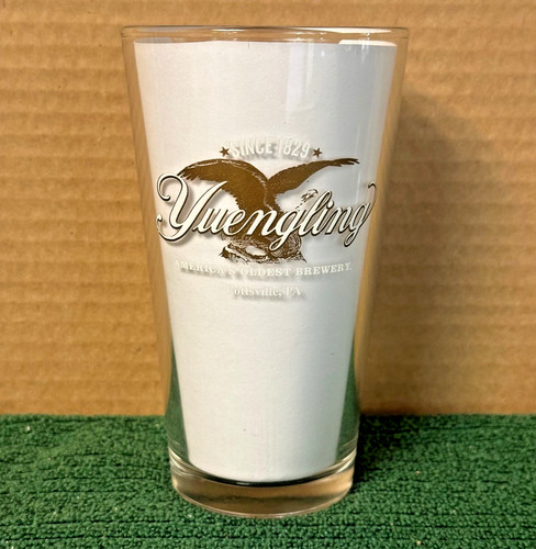 Yuengling beer pint glass - glass, ~
