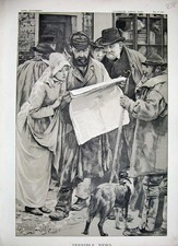 Original Old Antique Print