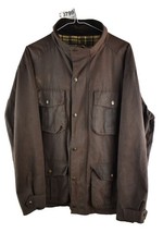 PG FIELD Brown Wax Jacket size L Mens Full Zip Country Casual Outdoors Outerwear