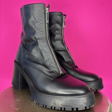 Zara Black Leather Front Zip