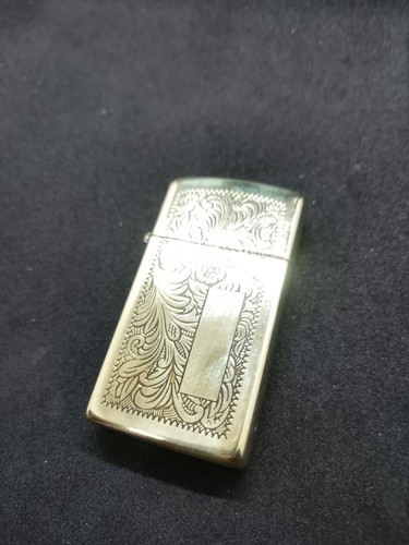 Vintage zippo slim solid brass - zippo,