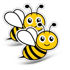 2 x BEE STICKERS Happy Bumble