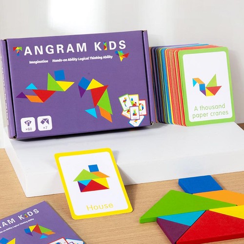 Wooden tangram puzzle - wooden,