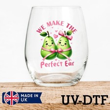 Funny Pears Valentine Day 8pcs UV DTF Stickers - Glass Laptop Tumbler Cup vx488