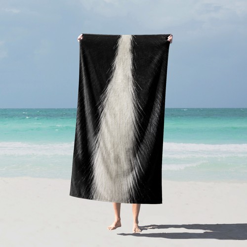 Skunk print towel black white - skunk,