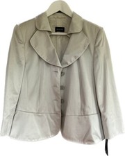 Basler Peplum Detail Stretch Stitch Detail Blazer Silver UK 12 EU 38 3/4 Sleeve