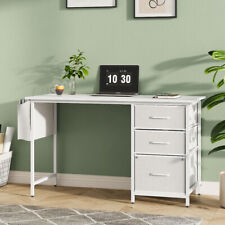 White MDF Bedroom Table With Drawer File Cabinet Computer Desk Home Laptop Desk