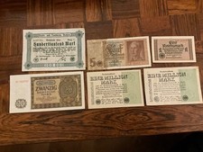 6 vintage Germany Marks banknotes