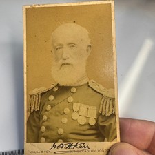 Kerr Royal Navy Officer Crimean ? War Indian Mutiny ? Signed CDV Photo