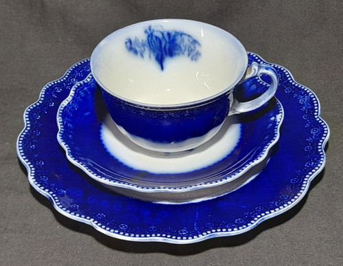 Antique grindley flow blue - antique, wh