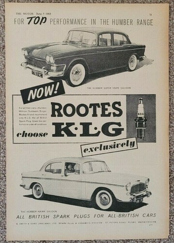 Humber hawk super snipe klg - humber,