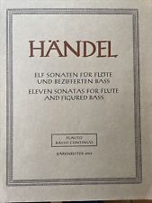 Händel Eleven Sonatas For Flute And Figured Bass. 2 Volumes. Barenreiter 4003 Ed