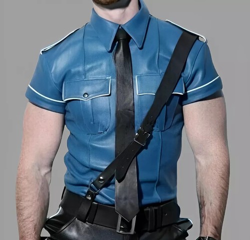 Mens genuine leather police - mens,