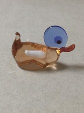Murano Glass,Lauscha,Bimini Glass:miniature Glass Duck Figure,Duck Ornament