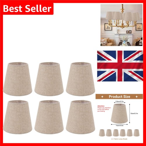 Set beige linen clip - of, 6